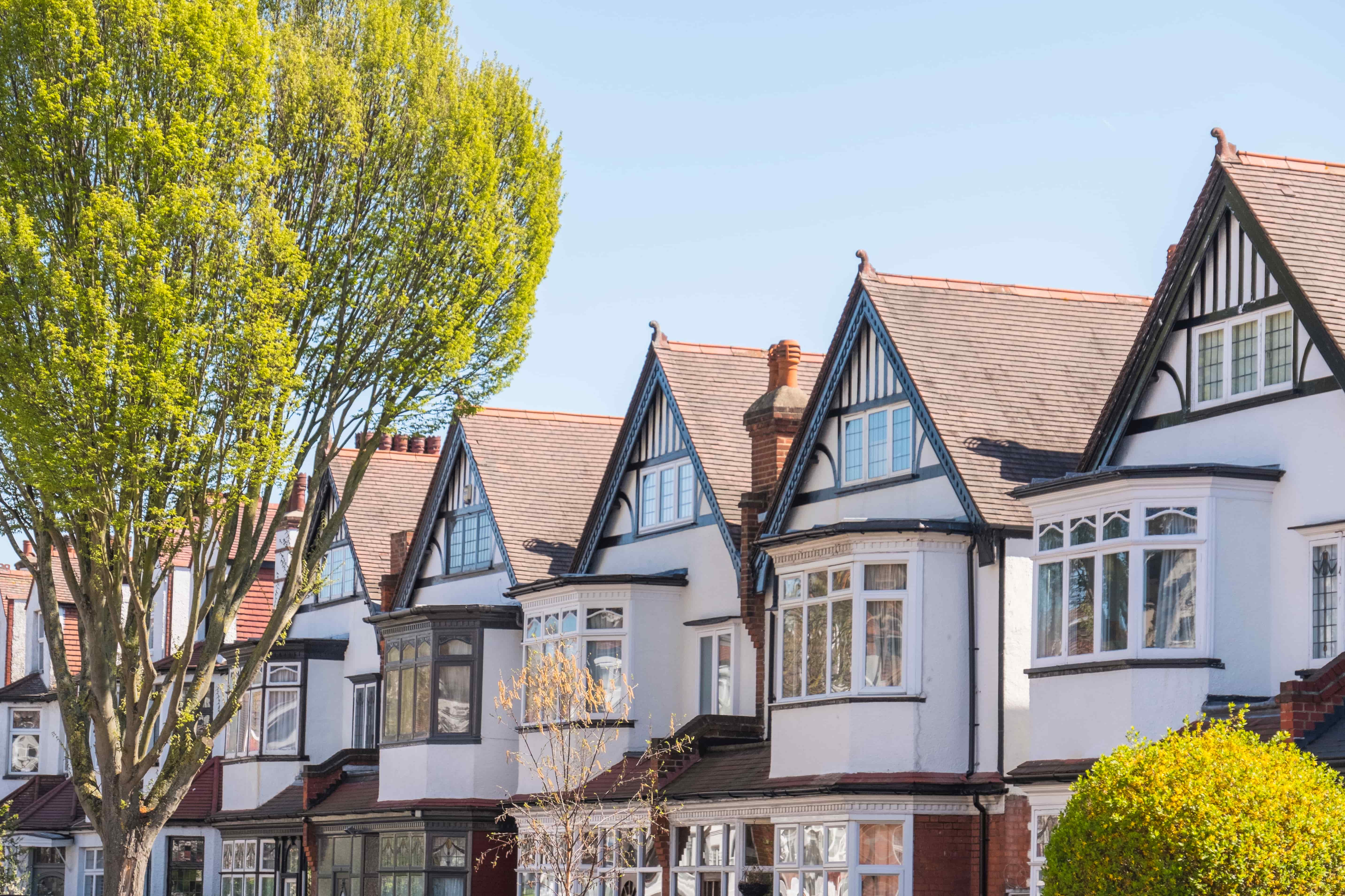 Row of suburban houses UK