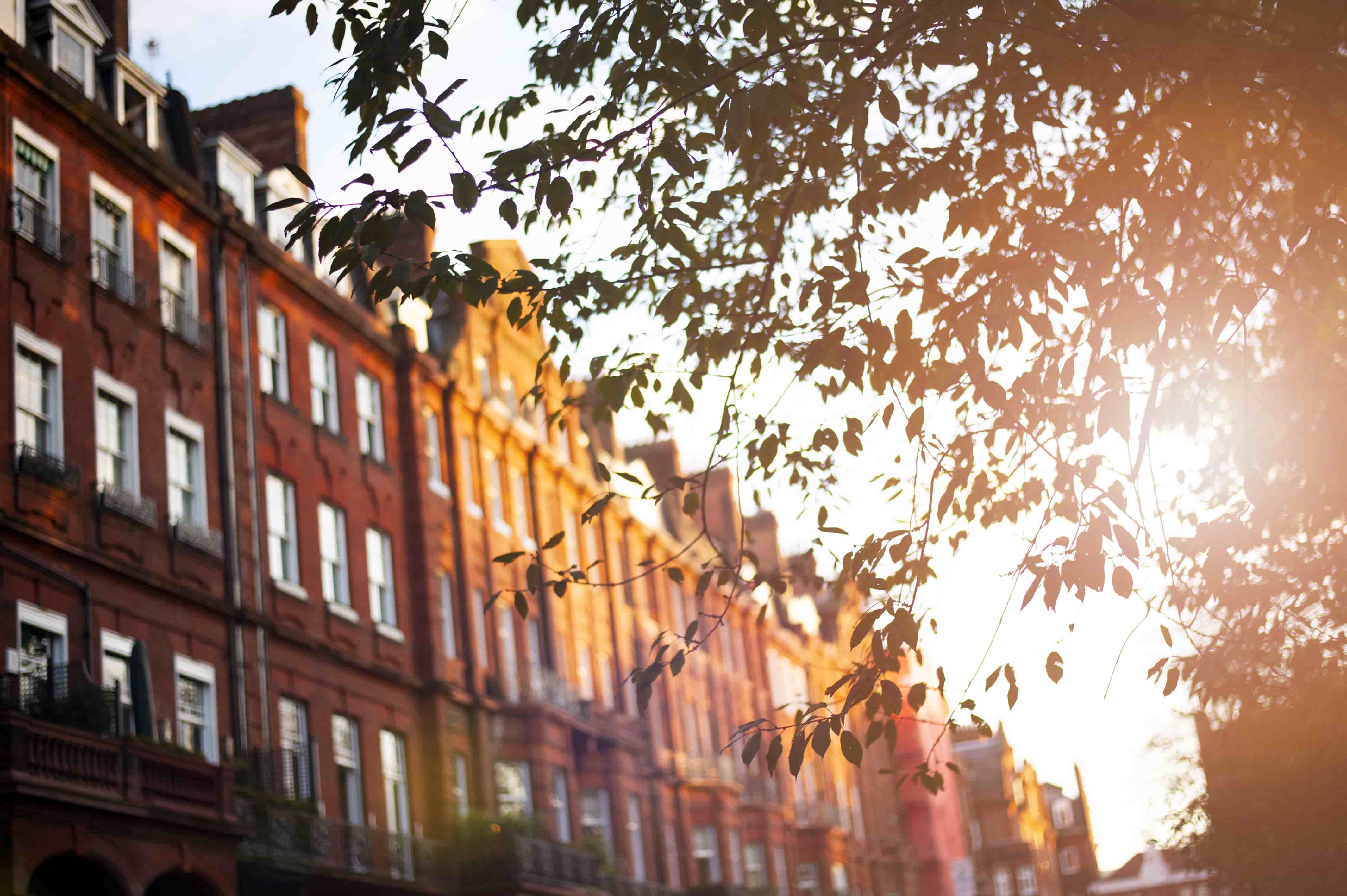 Red apartments in UK