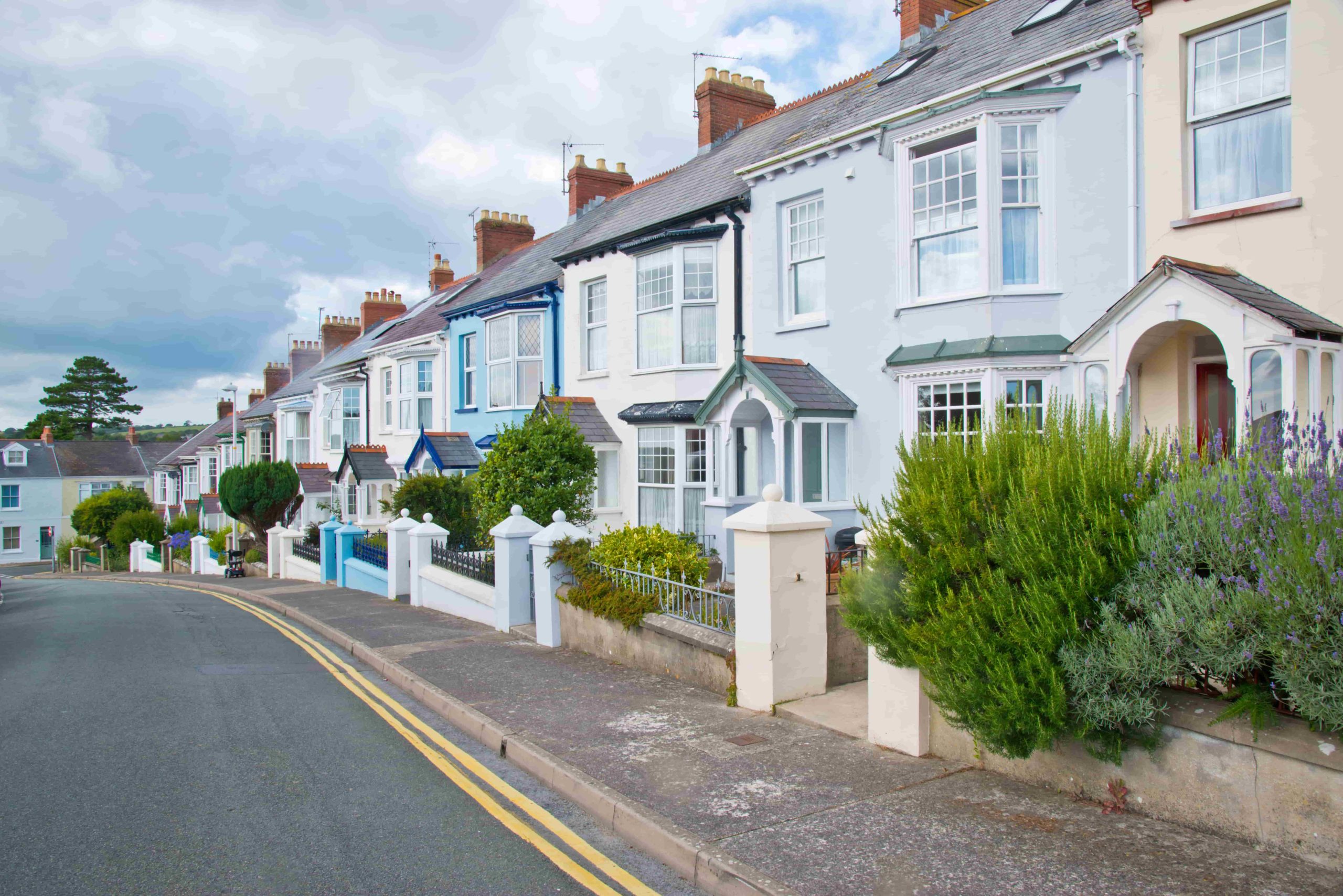 Colourful old terraced houses in UK