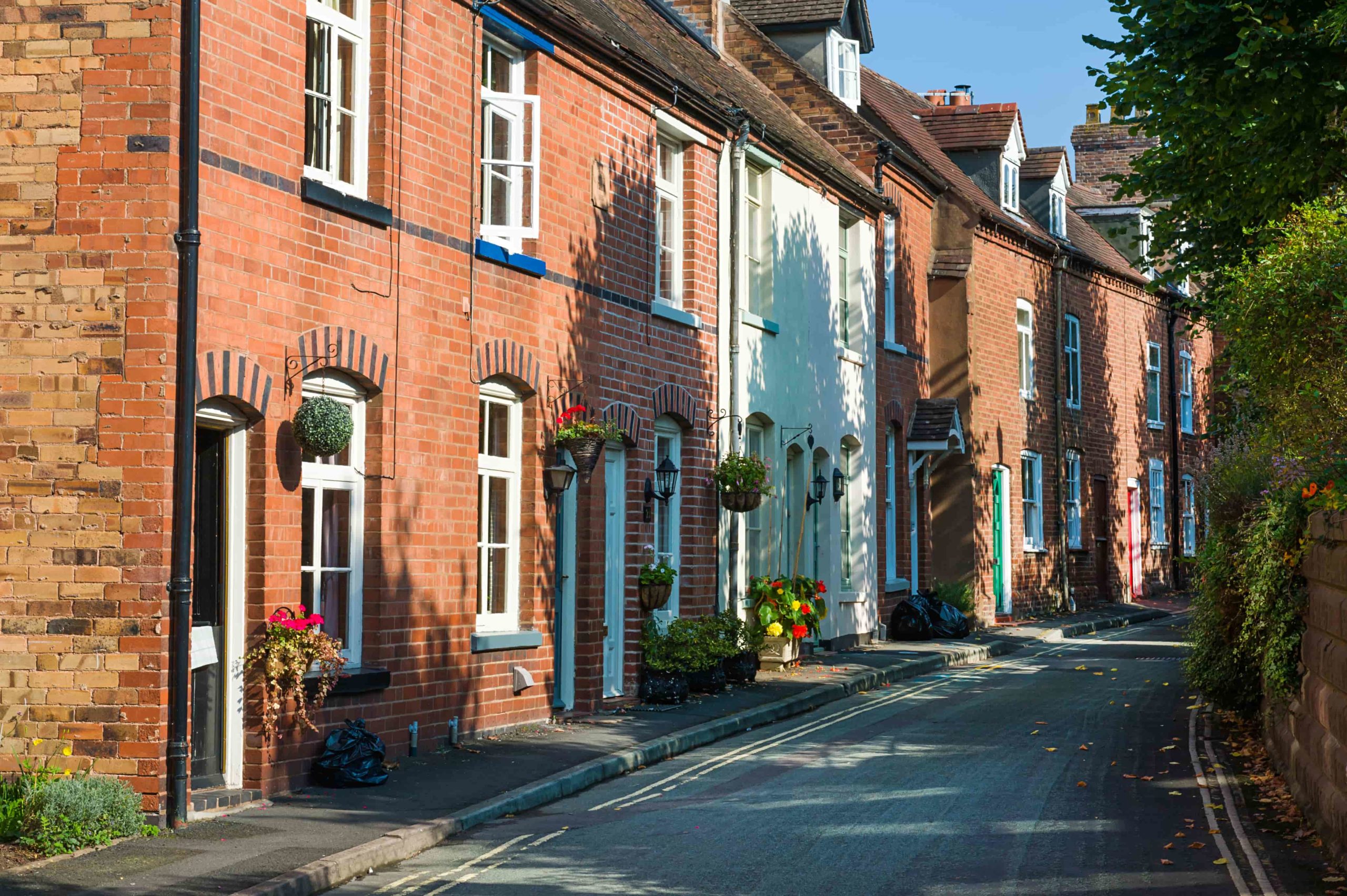 tips for selling your house residential buildings along the street in small British town Bridgnorth. Shropshire, West Midlands, England.