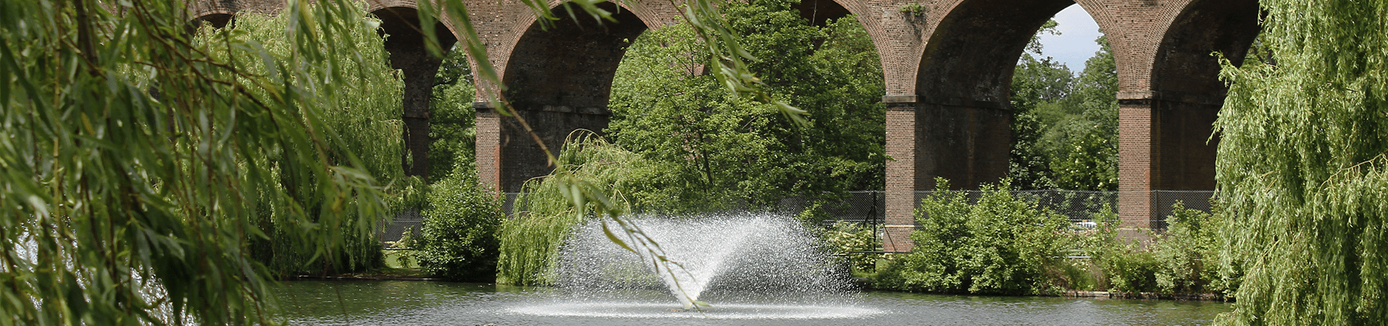 chelmsford river with a water fountain