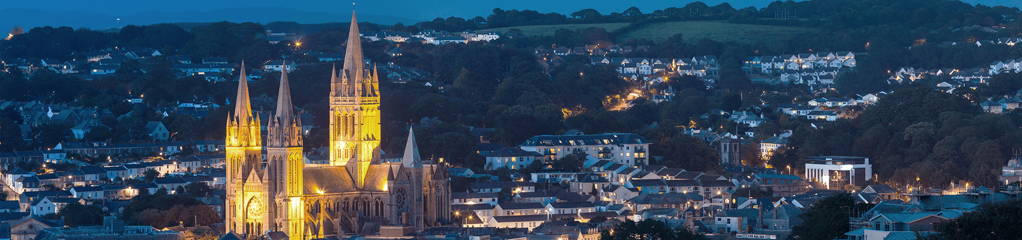 Truro Cathedral at night