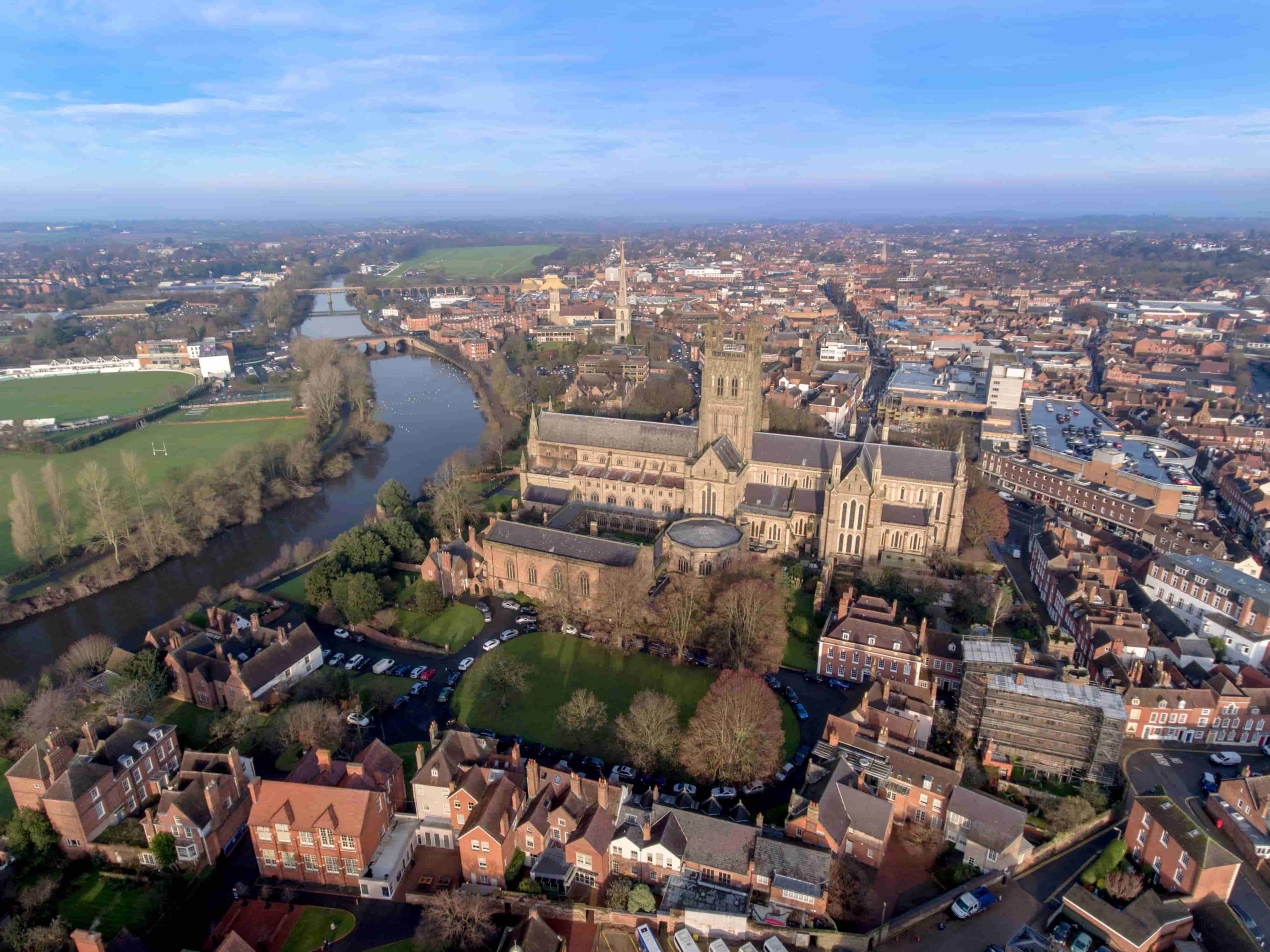 Aerial view of Worcester